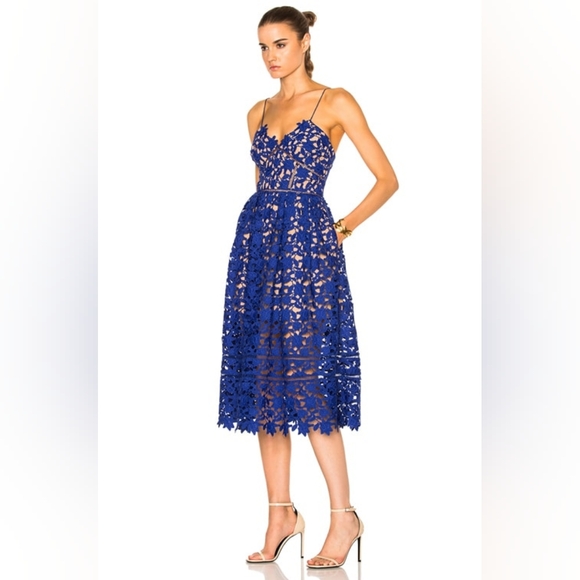 Self Portrait Azalea Dress in Cobalt US 6 - Picture 2 of 10